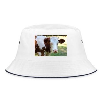 Cow Poster - Bucket Hat - white/navy - Front
