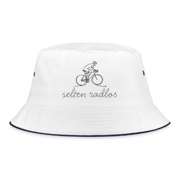 selten radlos oneline radfahren fahrradkurier - Bucket Hat - Weiß/Navy - Vorne
