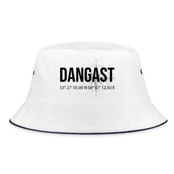 Koordinaten Dangast - Bucket Hat - Weiß/Navy - Vorne