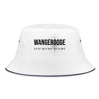 Koordinaten Wangerooge - Bucket Hat - Weiß/Navy - Vorne