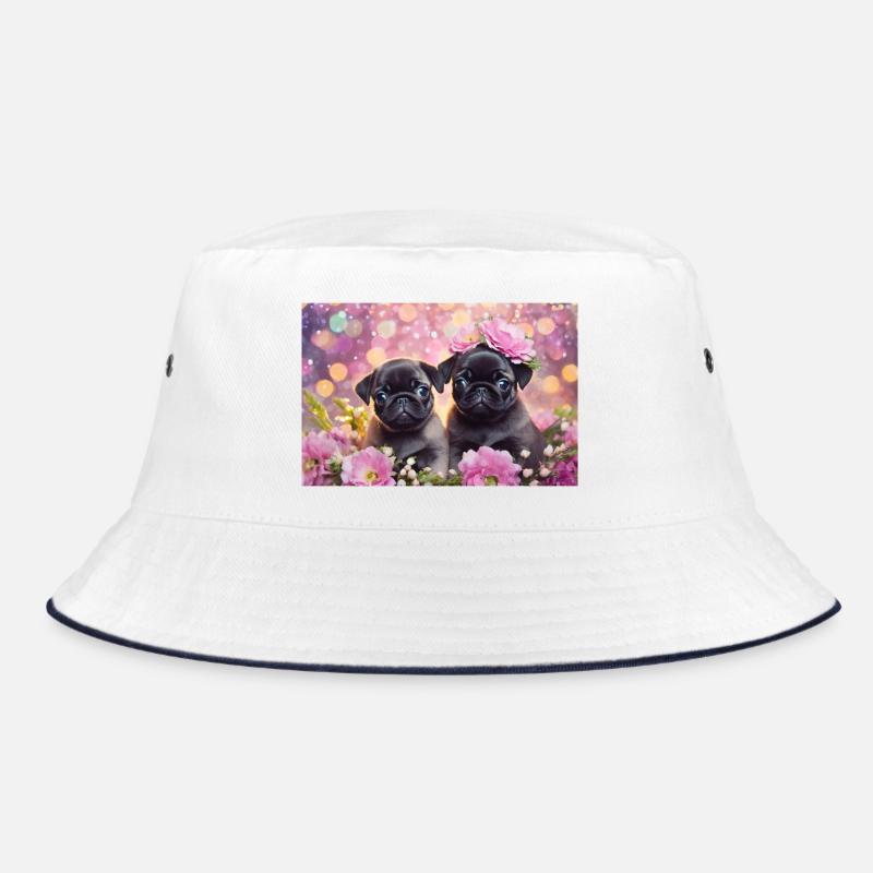 Petits chiens avec couronne de fleurs Bob