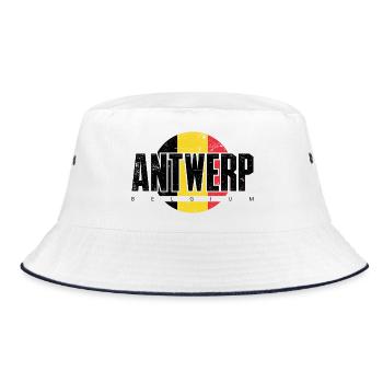 We Emblem Split Yellow Red - Bucket Hat - white/navy - Front