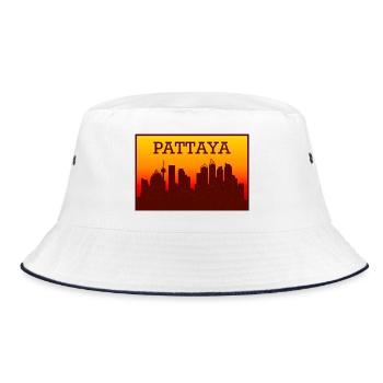 Pattaya Skyline Sunset - Bucket Hat - white/navy - Front