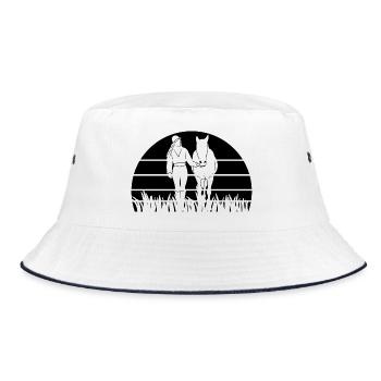 Reiterin - Bucket Hat - Weiß/Navy - Vorne