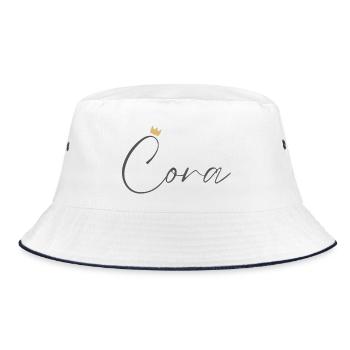 Princess Cora Crown Shirt – Name with letter C - Bucket Hat - white/navy - Front