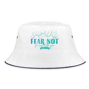 Fear not for I am with you - Bucket Hat - white/navy - Front