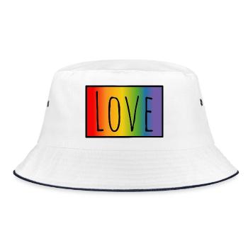 CSD Tshirt Regenbogen Love - Bucket Hat - white/navy - Front