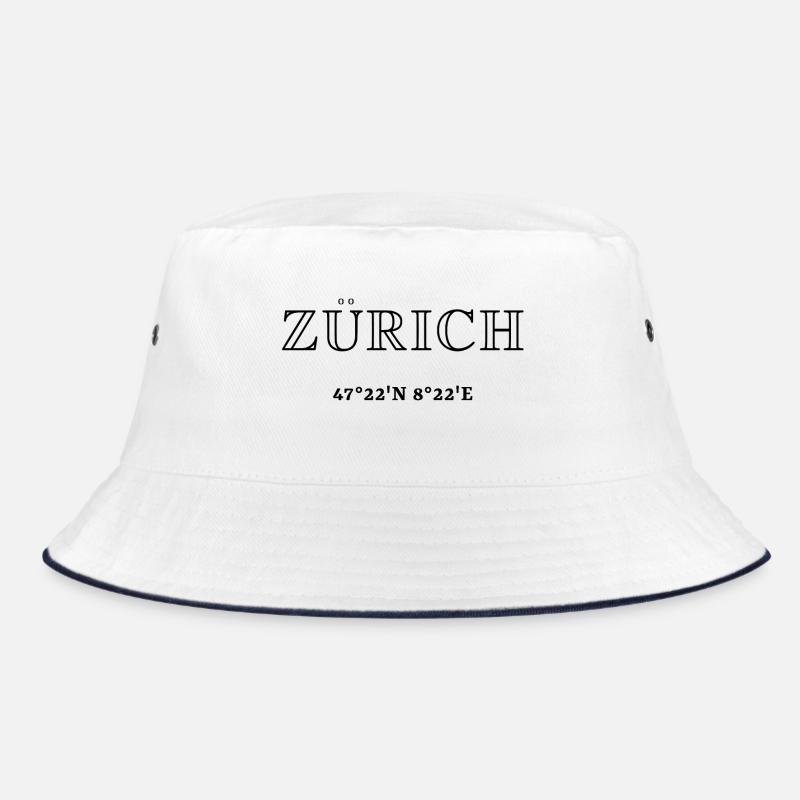 Zürich - Bucket Hat - Weiß/Navy