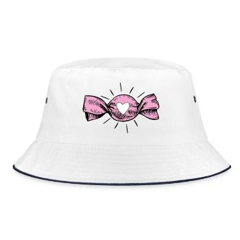 Heart Candy Retro Pop - Bucket Hat - white/navy - Front