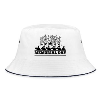 Friedhofstext "Memorial Day" respektieren - Bucket Hat - Weiß/Navy - Vorne