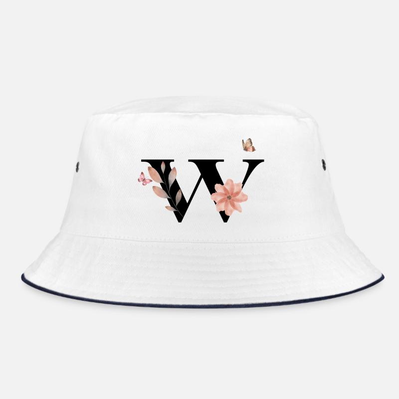 Buchstabe w Wildblumen Aquarelle Bucket Hat
