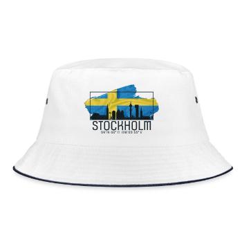 Stockholm is always a good idea - Bucket Hat - white/navy - Front
