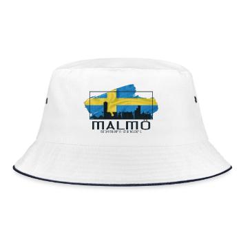 Malmö is always a good idea - Bucket Hat - white/navy - Front