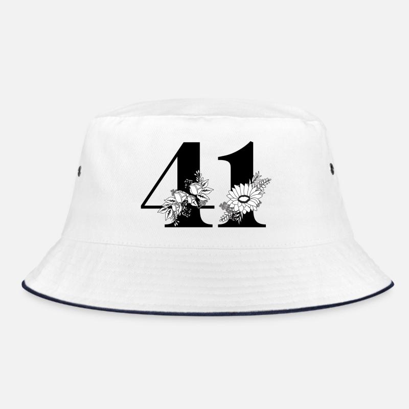 Nummer 41 Schwarze Blumen - 41. Blumengeburtstag Bucket Hat