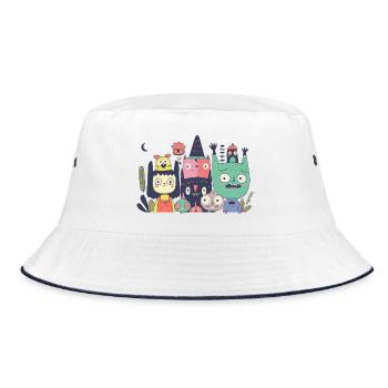 Evening - Bucket Hat - white/navy - Front