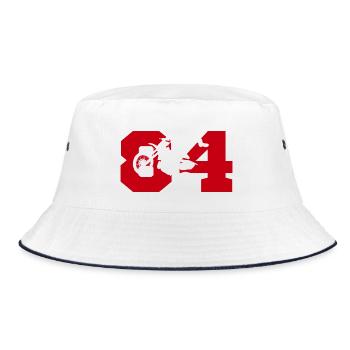 Moto 84 motard - Bucket Hat - Weiß/Navy - Vorne