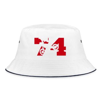 Moto 74 motard - Bucket Hat - white/navy - Front