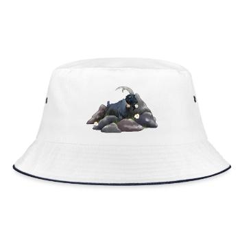 Steinbock - Bucket Hat - Weiß/Navy - Vorne