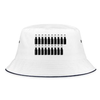 19 Bierflaschen - Bier - 19 Jahre - 19. Geburtstag - Bucket Hat - Weiß/Navy - Vorne