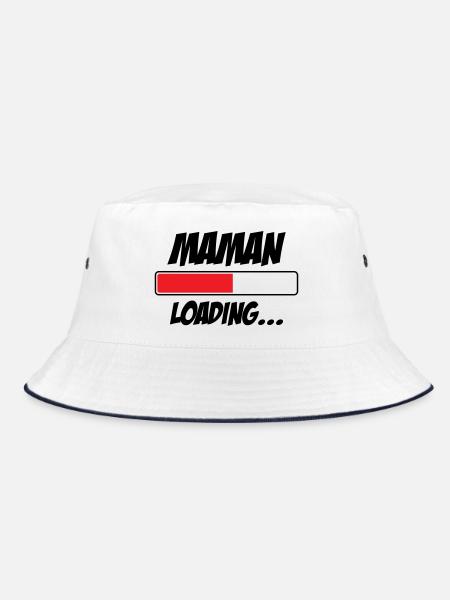 Maman loading... Please Wait - Future Mère - Bob - blanc/marine - Devant