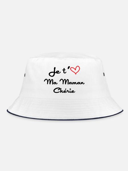 Je t'aime ma maman chérie - fête des mères - Bob - blanc/marine - Devant
