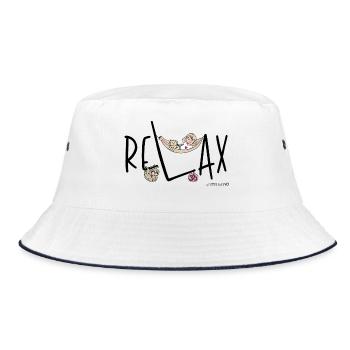 Phil and Paw - Relax - Bucket Hat - Weiß/Navy - Vorne