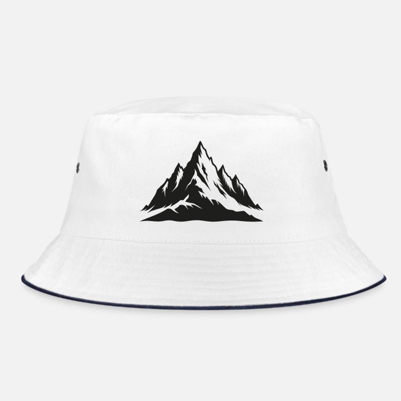 Mountains - Bucket Hat - white/navy