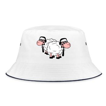 2 mouton lunettes de soleil musique fête DJ équipe amis - Bob - blanc/marine - Devant