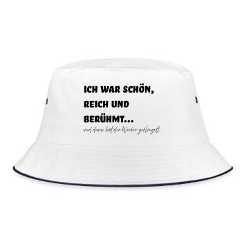 Ich war schön, reich und berühmt - Bucket Hat - Weiß/Navy - Vorne