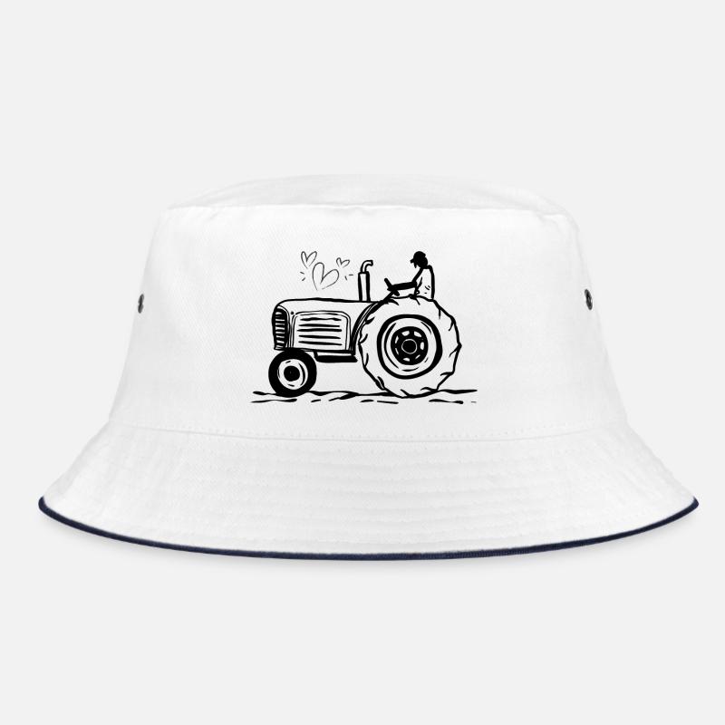 Traktor / Traktor / Traktor - Bucket Hat - Weiß/Navy