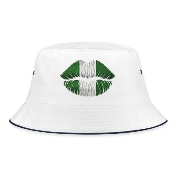 Kuss Nigeria - Bucket Hat - Weiß/Navy - Vorne