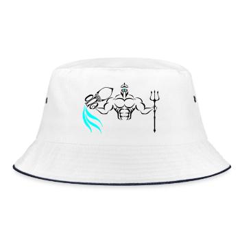Alpha Aquarius Deluxe - Bucket Hat - Weiß/Navy - Vorne
