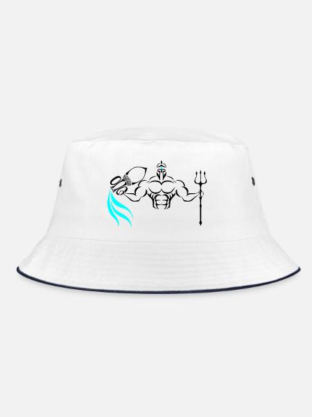 Alpha Aquarius Deluxe - Bucket Hat - Weiß/Navy - Vorne
