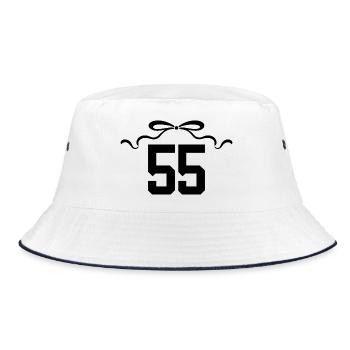 Number 55 Knot - 55th Anniversary - Bucket Hat - white/navy - Front