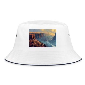Poster Illustration Paysage de Canyon - Bob - blanc/marine - Devant