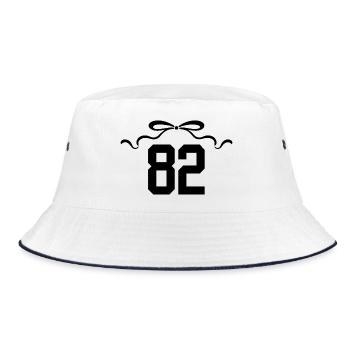 Number 82 Knot - 82nd Anniversary - Bucket Hat - white/navy - Front