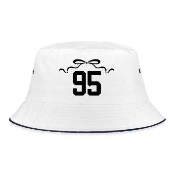 Nummer 95 Knoten - 95. Jahrestag - Bucket Hat - Weiß/Navy - Vorne