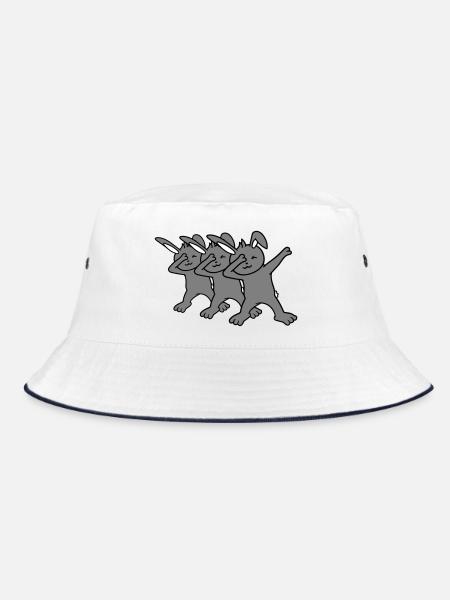 3 Bunnies Dabbing Dab Dance Pose Dancing Party Celebrate - Bucket Hat - white/navy - Front