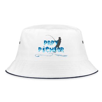 Papy pêcheur - Bob - blanc/marine - Devant