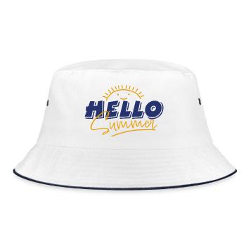 Hello summer - Bucket Hat - white/navy - Front