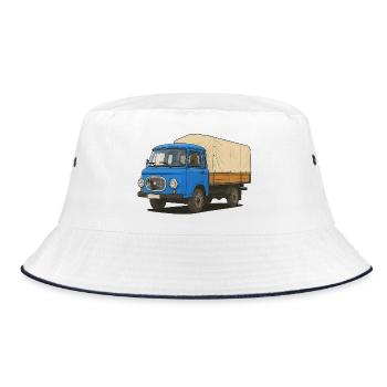 Ost-Pritsche - Bucket Hat - Weiß/Navy - Vorne