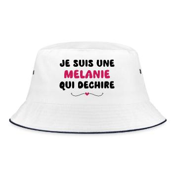 t shirt I'm a Melanie who rocks - Bucket Hat - white/navy - Front