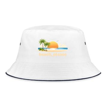 Beach, please - Bucket Hat - white/navy - Front