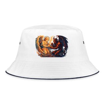 Celestial Archangel vs Infernal Beast - Bucket Hat - white/navy - Front