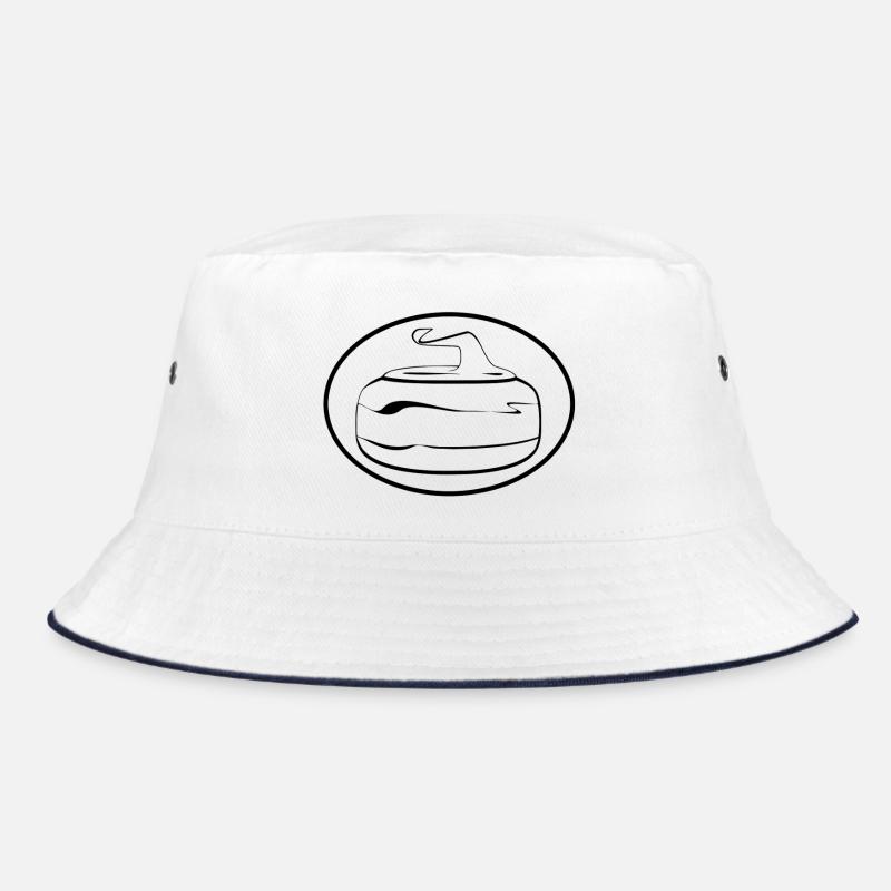 Kunst des Eisstockschießens - Bucket Hat - Weiß/Navy