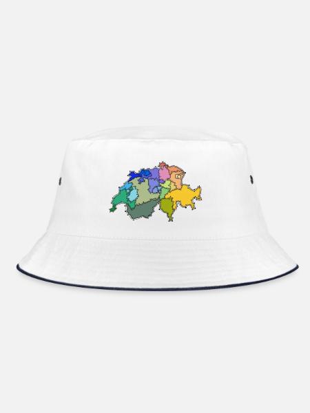 Die Schweiz - Bucket Hat - Weiß/Navy