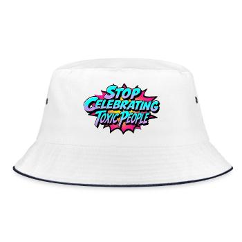 Stop Celebrating Toxic People - Bucket Hat - white/navy - Front