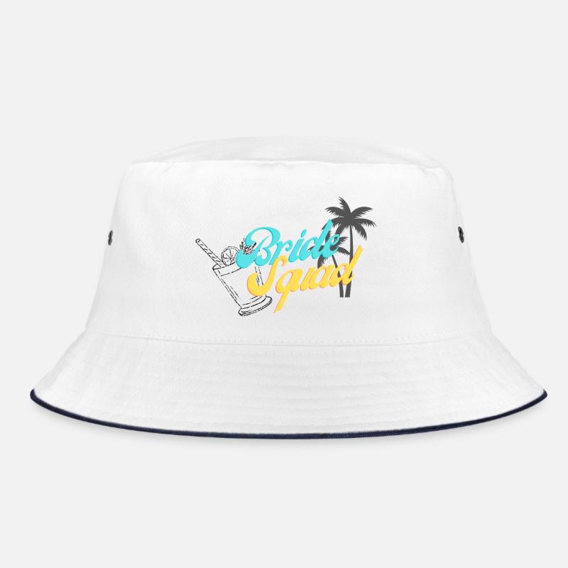 Bride Squad Tropical Sunset Design Bucket Hat
