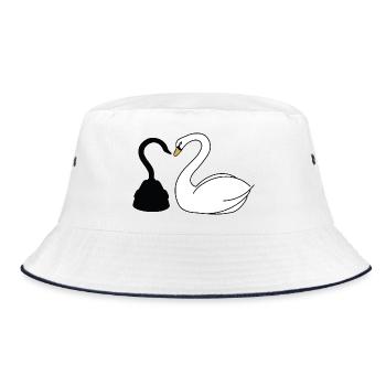 Captain Hook and Swan - Bucket Hat - white/navy - Front