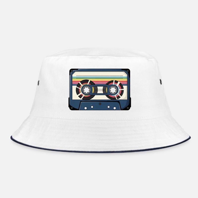 Retro Cassette Sticker Bucket Hat
